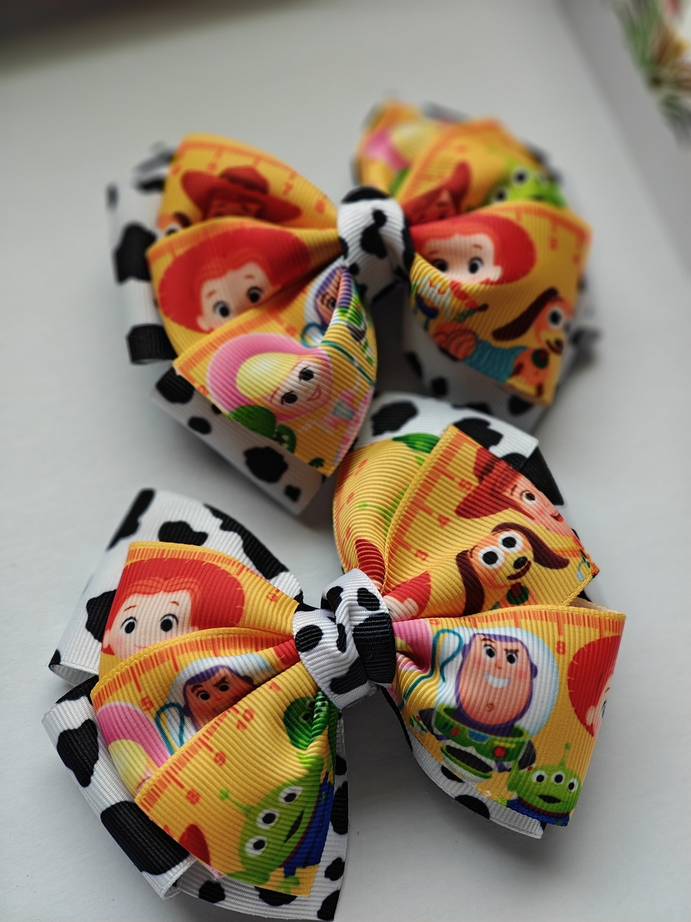 Toy Story Character Hair Bows - Yellow, White, Black